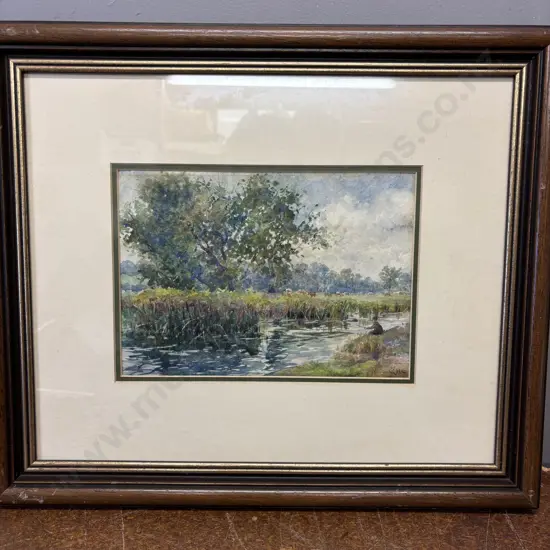 Original Framed Watercolour.  Signed GHE (G. Herbert Elliott?) 47 x 40cm incl frame