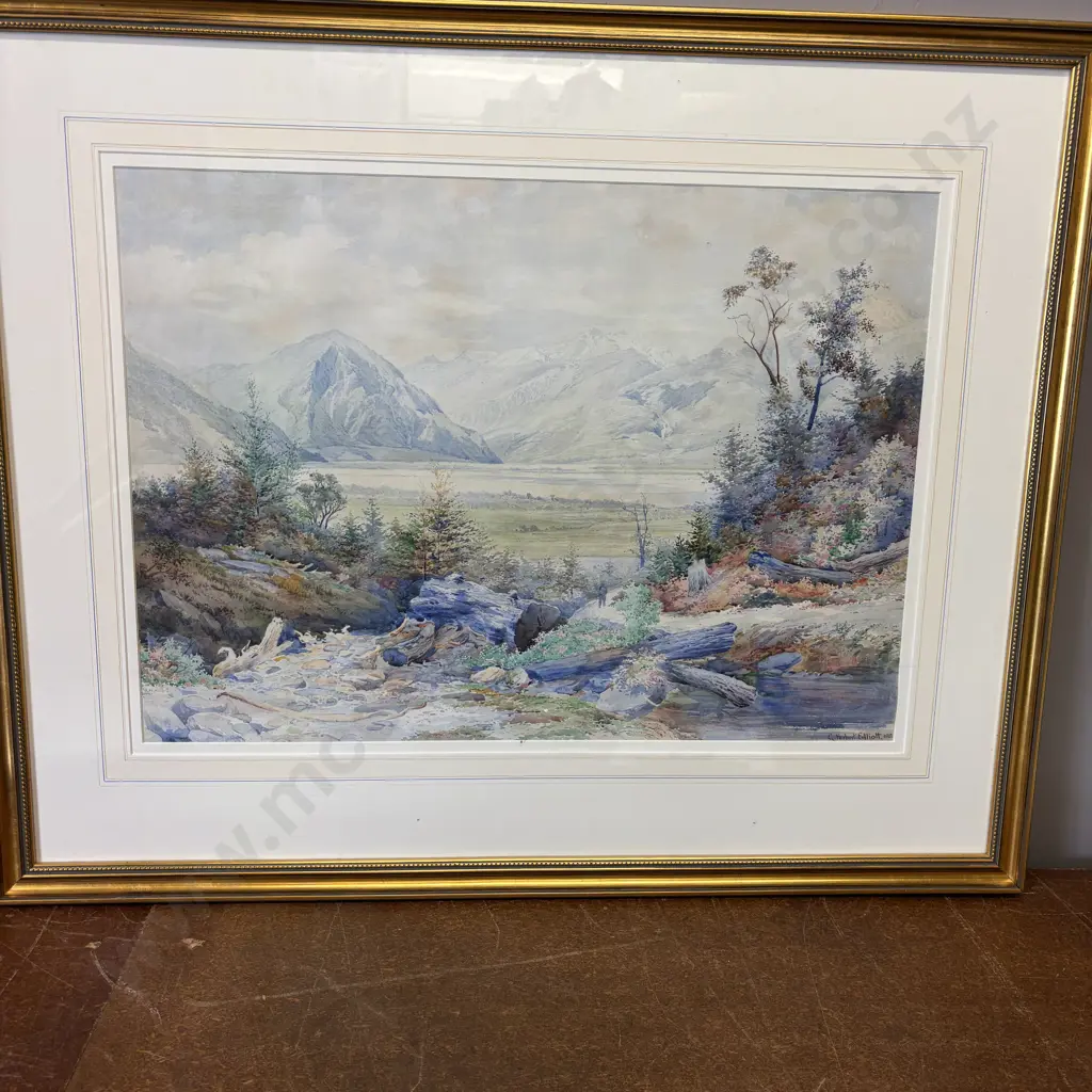 Original Framed Watercolour Signed G Herbert Elliott. 99 x 80cm incl frame Image 1++