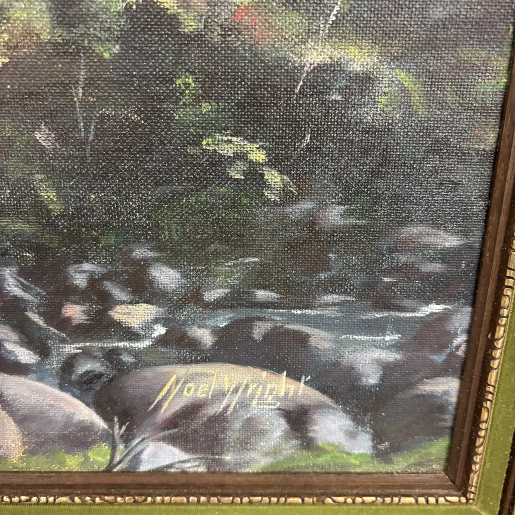 Original Oil on Board Signed Noel Wright. Titled "Egmont from Alfred Rd" 58.5 x 48.5 incl frame Image 1++