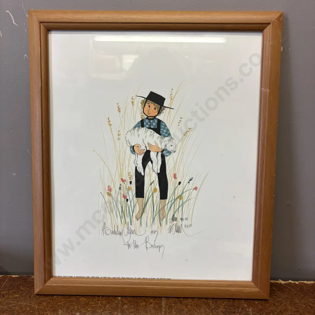 P. Buckley Moss Framed Limited Edition Artwork. Signed. 31 x 36 cm Image 1++