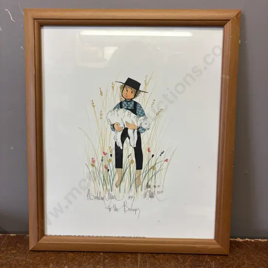 P. Buckley Moss Framed Limited Edition Artwork. Signed. 31 x 36 cm