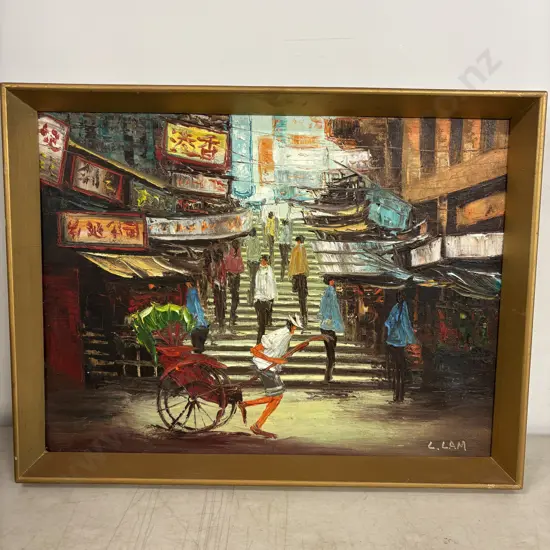 Original Signed Artwork on Canvas. Signed L Lam. 43 x 33cm