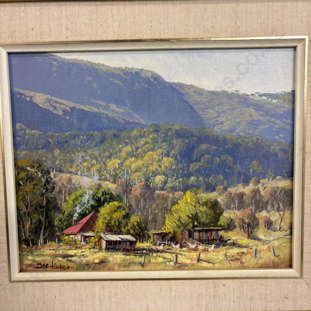 Framed Original Artwork signed Joe Huber. "Wee Jasper". 45 x 40cm incl frame Image 1++