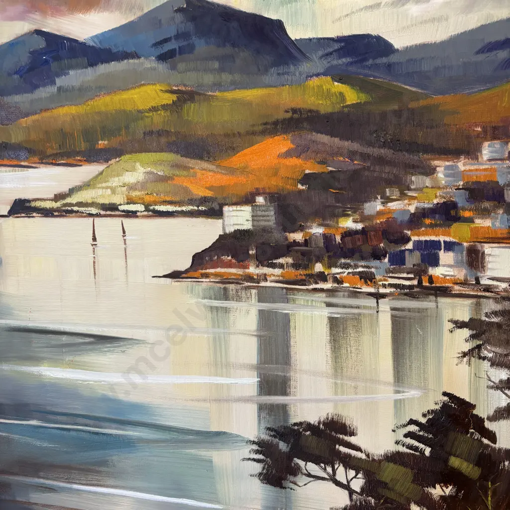 Framed and mounted Original Artwork on Board. Signed Florence M. Luxford 1974. Coastal Scene. 96x83cm incl frame Image 1++