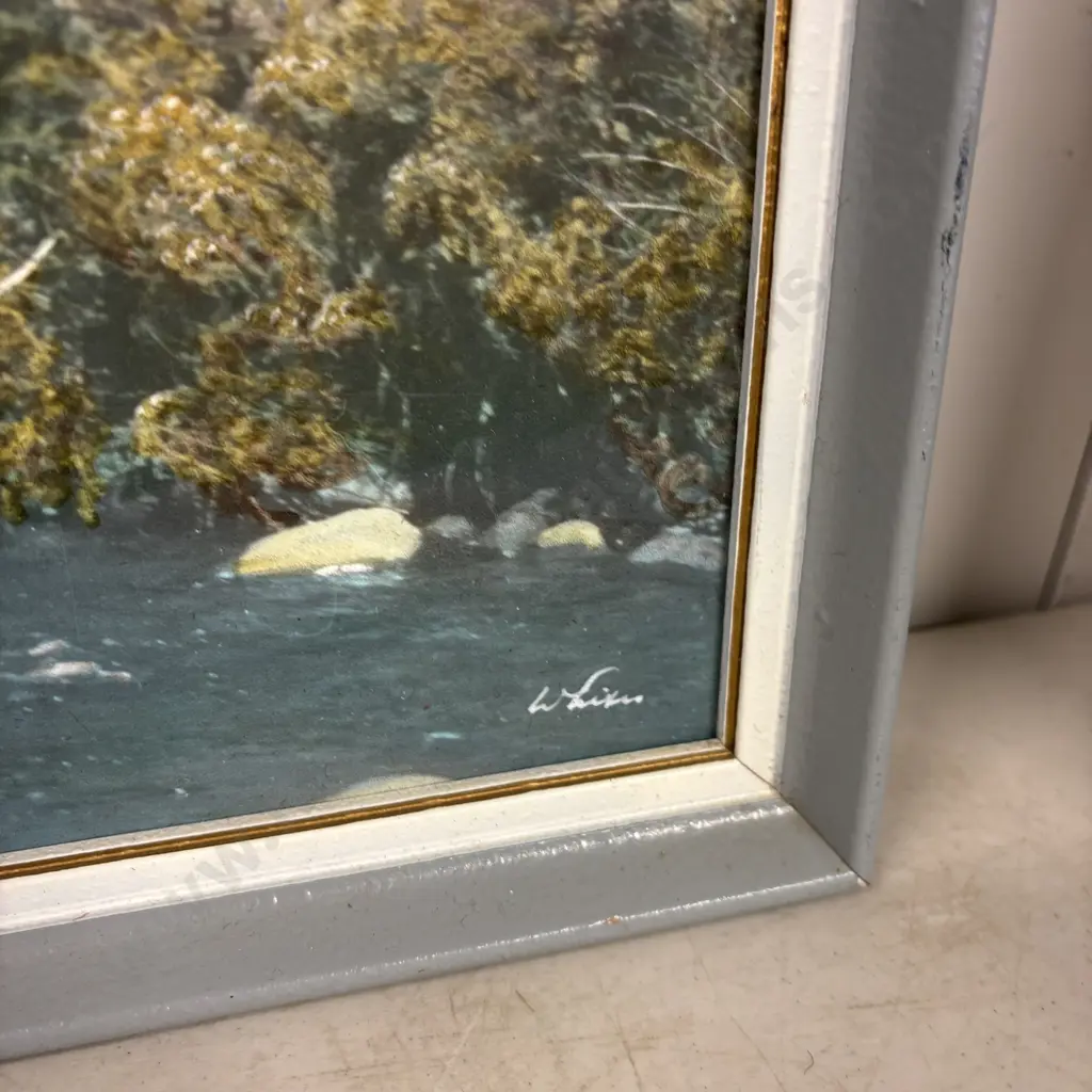 Whites Aviation Coloured Photograph.  "Mt Egmont" 72x42cm incl frame Image 1++