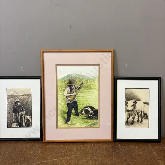 3 Framed Artworks.  Signed Paula Novak
