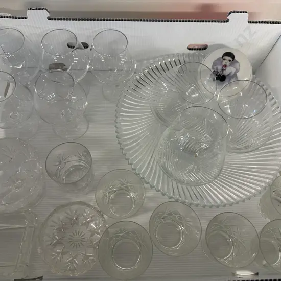 Selection Of Crystal & Glassware Items Including China Trinket Dish