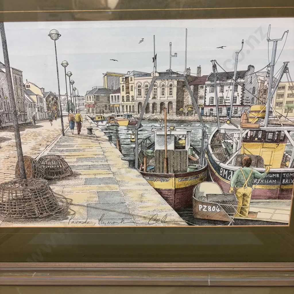Two Framed Vintage Coloured Engravings? Signed Image 1++