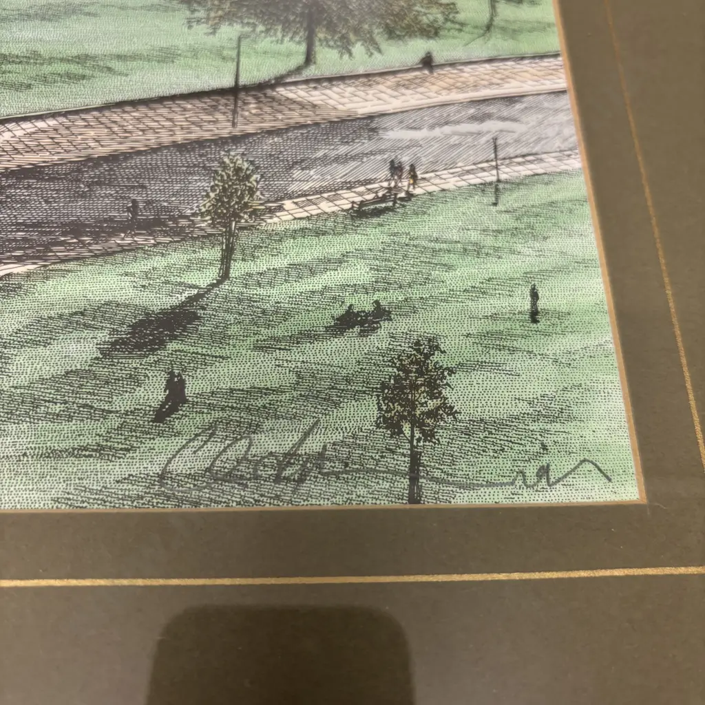 Two Framed Vintage Coloured Engravings? Signed Image 1++