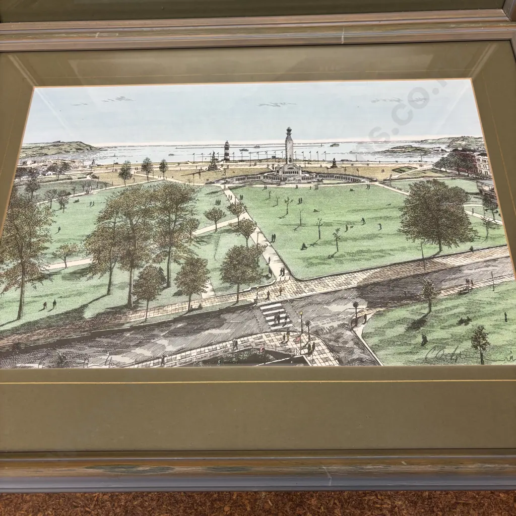 Two Framed Vintage Coloured Engravings? Signed Image 1++