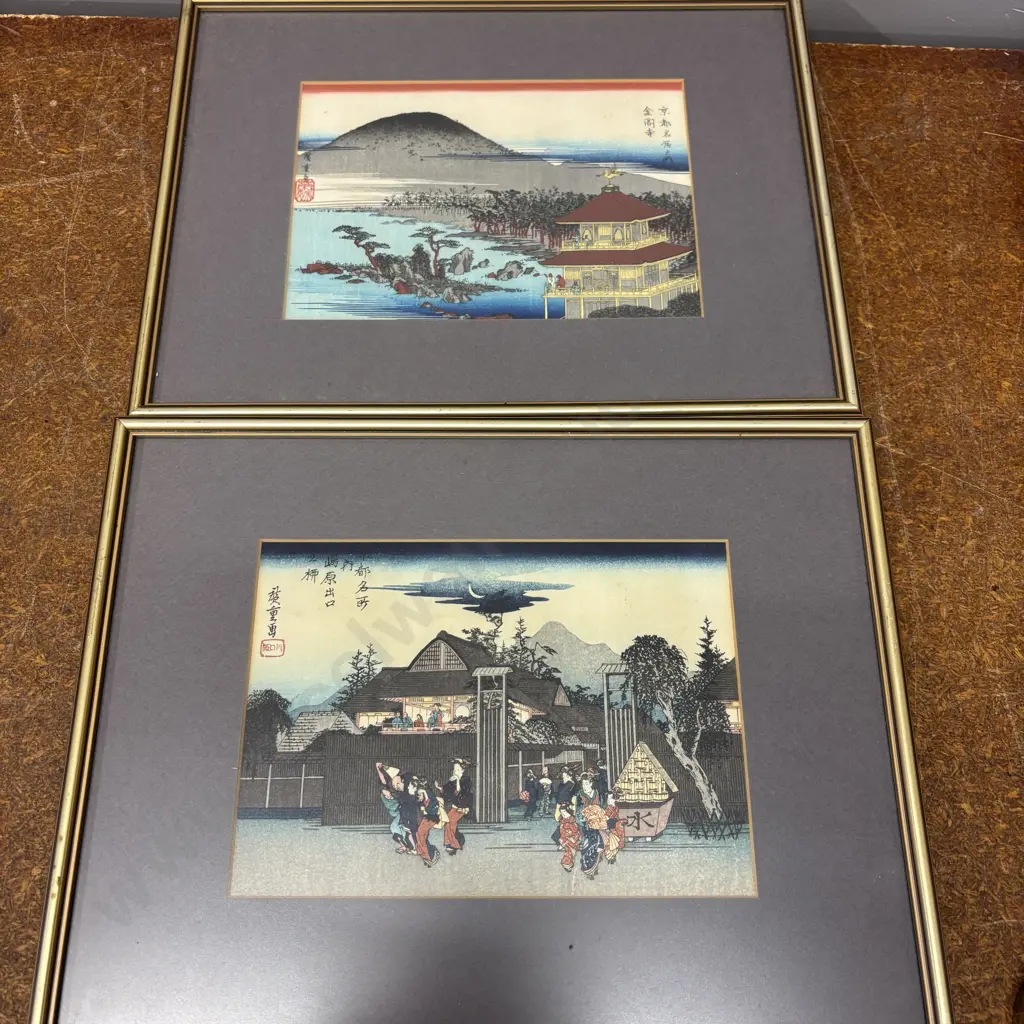 Pair of Oriental Framed and signed Artworks Image 1++