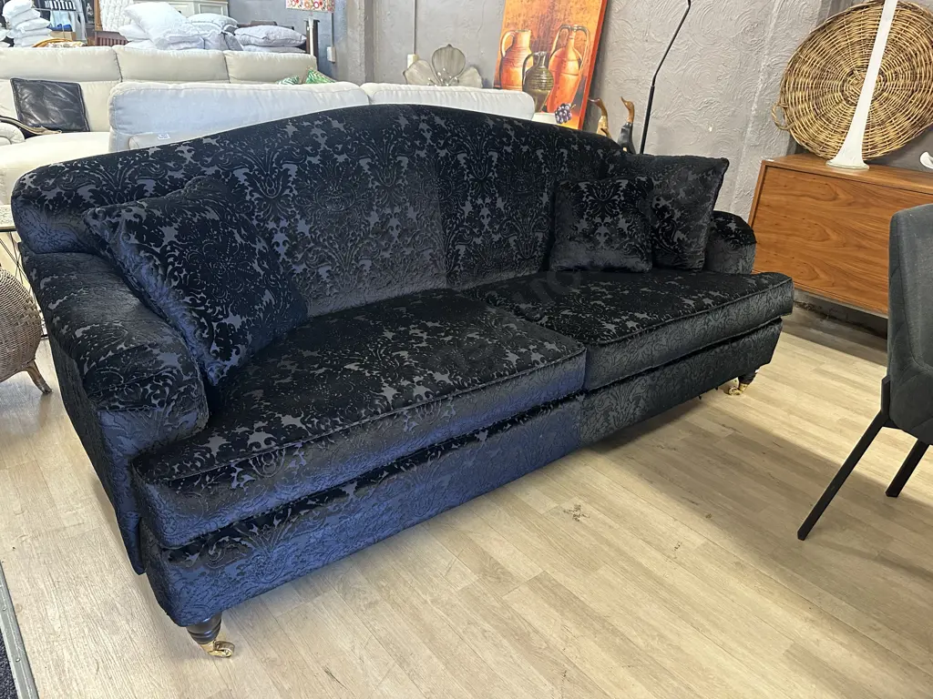 Danske Mobler Black 3 Seater Couch With Scatter Cushions Image 1++