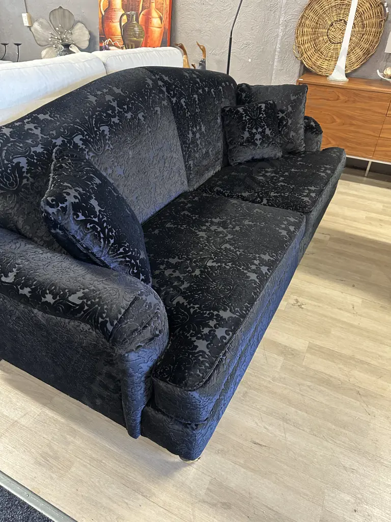 Danske Mobler Black 3 Seater Couch With Scatter Cushions Image 1++