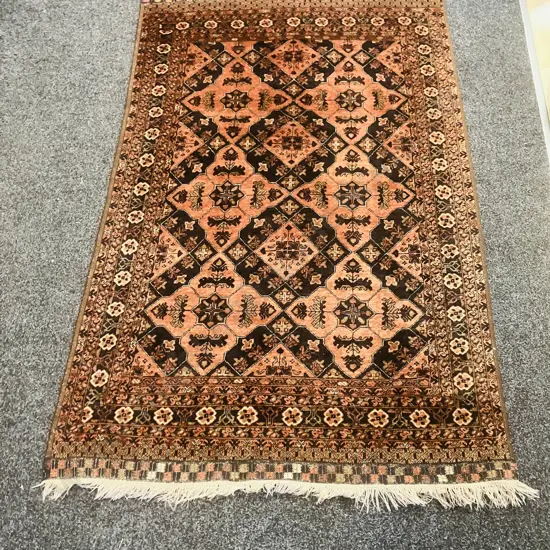 Vintage Persian Rug, Black & Terracotta Colours. 123 x 195cm