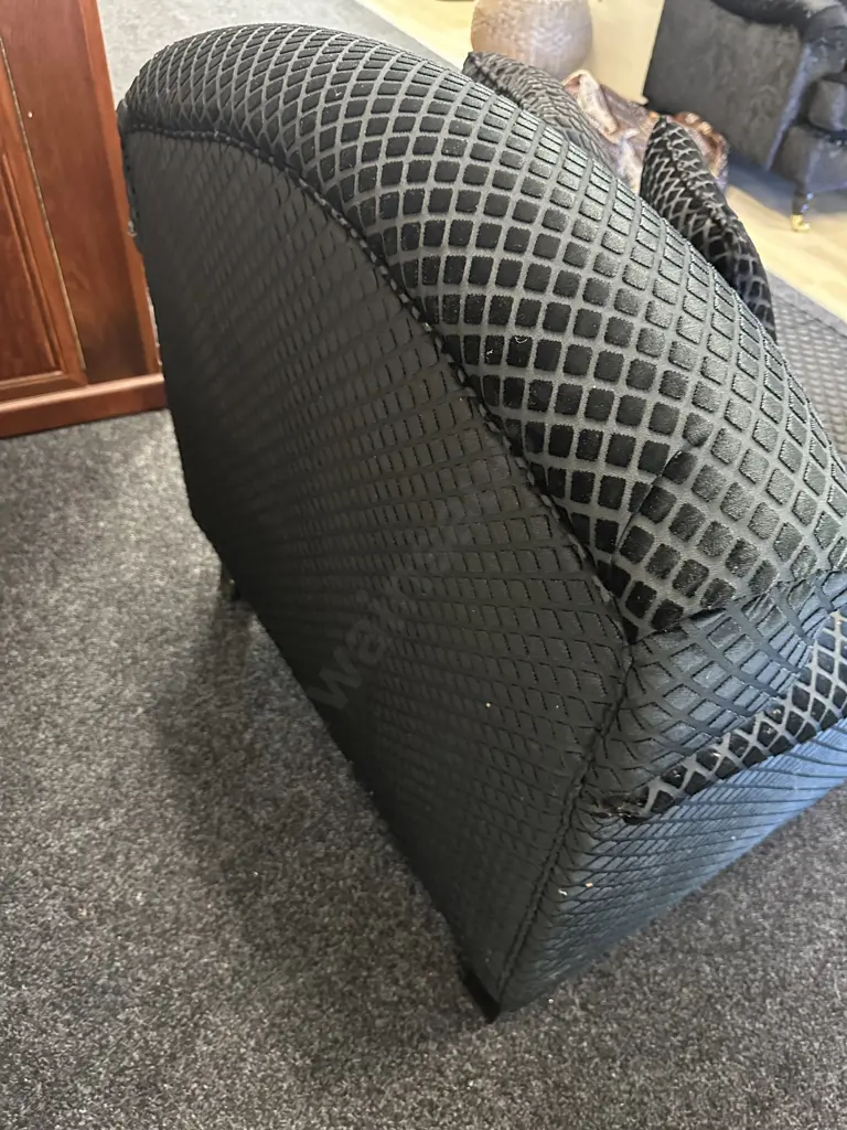 Danske Mobler Black Lounge Chair, Brass Castors And Scatter Cushions Image 1++