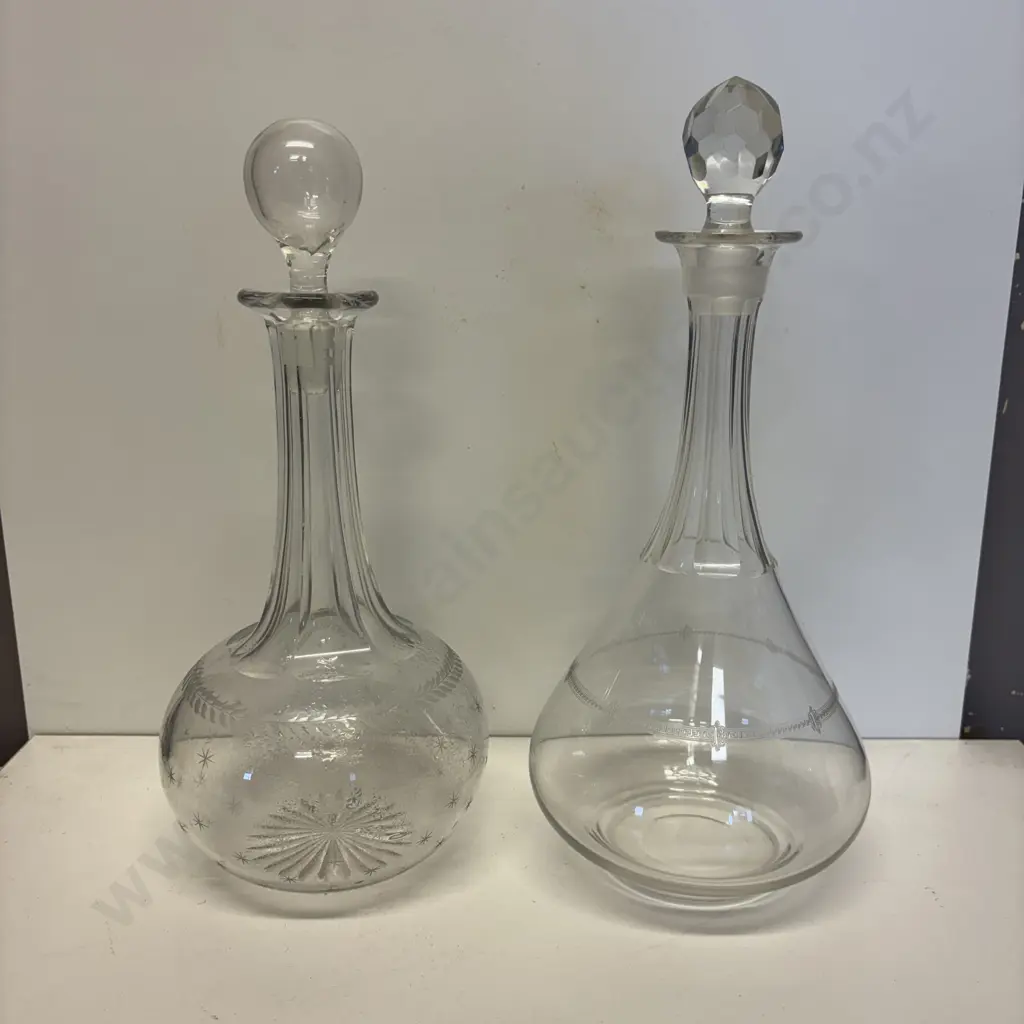 Two Vintage Crystal Decanters Image 1++