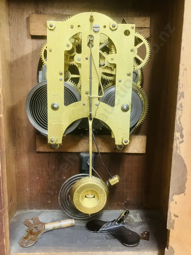 Antique Ansonia 'Valma' Gingerbread Clock - Eight Day Striking Movement With Key Image 1++