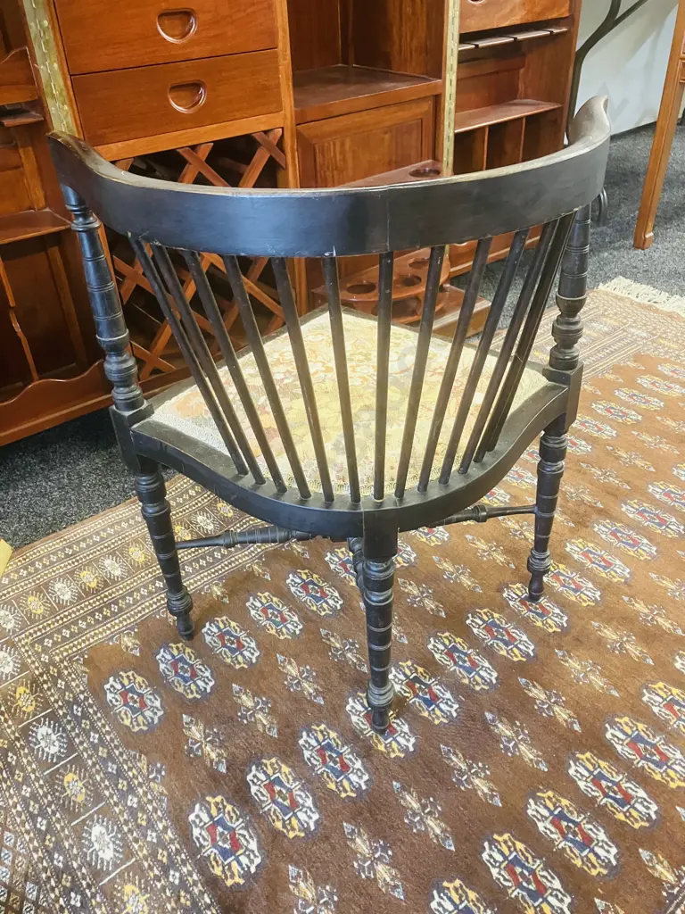 c1900 Antique Arts & Crafts Ebonized Corner Chair Image 1++