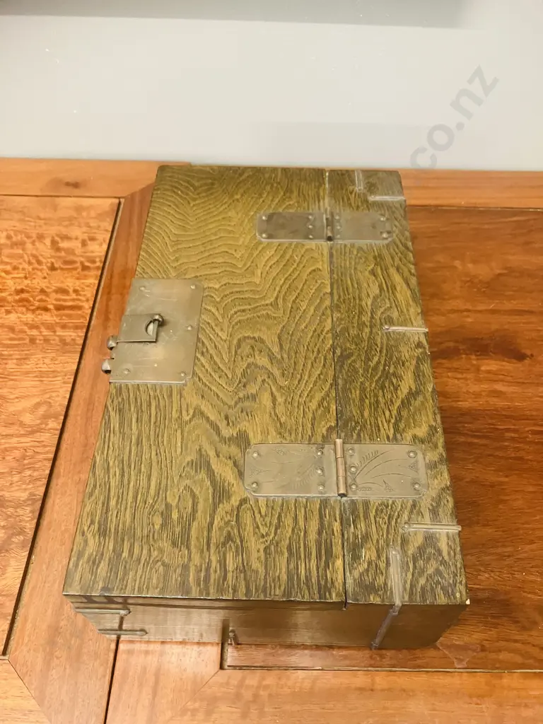 Vintage Chinese Money or Tea Box With Lock. HH10 W33.5 D19.5cm Image 1++