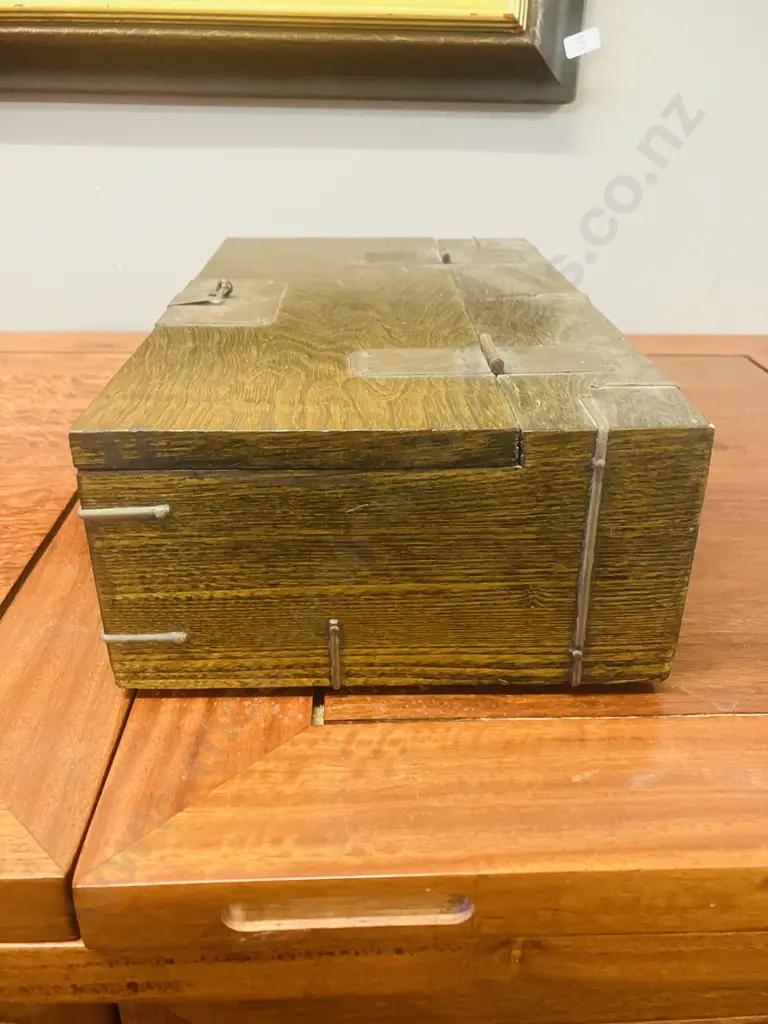 Vintage Chinese Money or Tea Box With Lock. HH10 W33.5 D19.5cm Image 1++