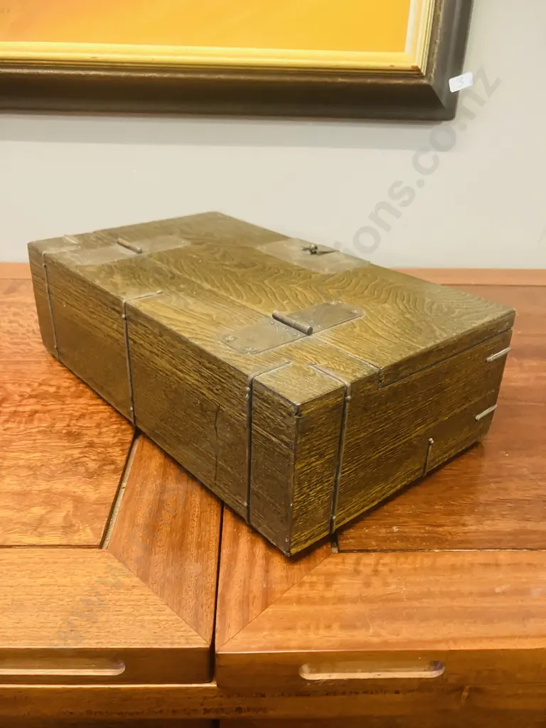 Vintage Chinese Money or Tea Box With Lock. HH10 W33.5 D19.5cm Image 1++