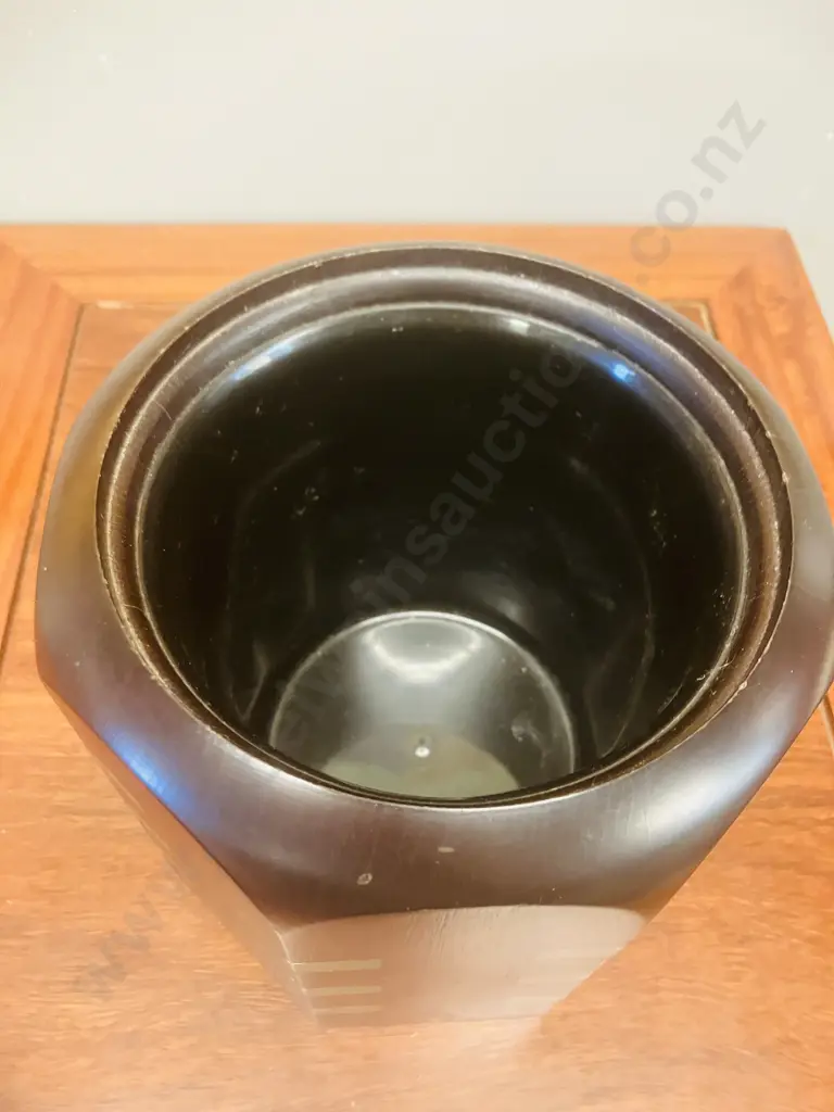Vintage Mid Century Modern Royal Selangor Pewter & Mahogany Ice Bucket With Plastic Inner. 20 x 17.5cm Image 1++