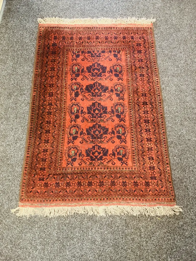 Hand-Knotted Persian Rug. Main Br. 99 x 150cm Image 1++