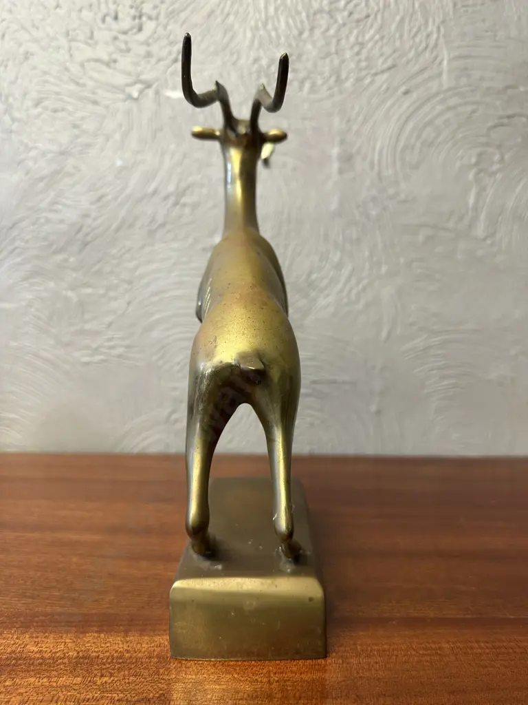 Vintage Brass Leaping Gazele Sculpture Figurine  Image 1++