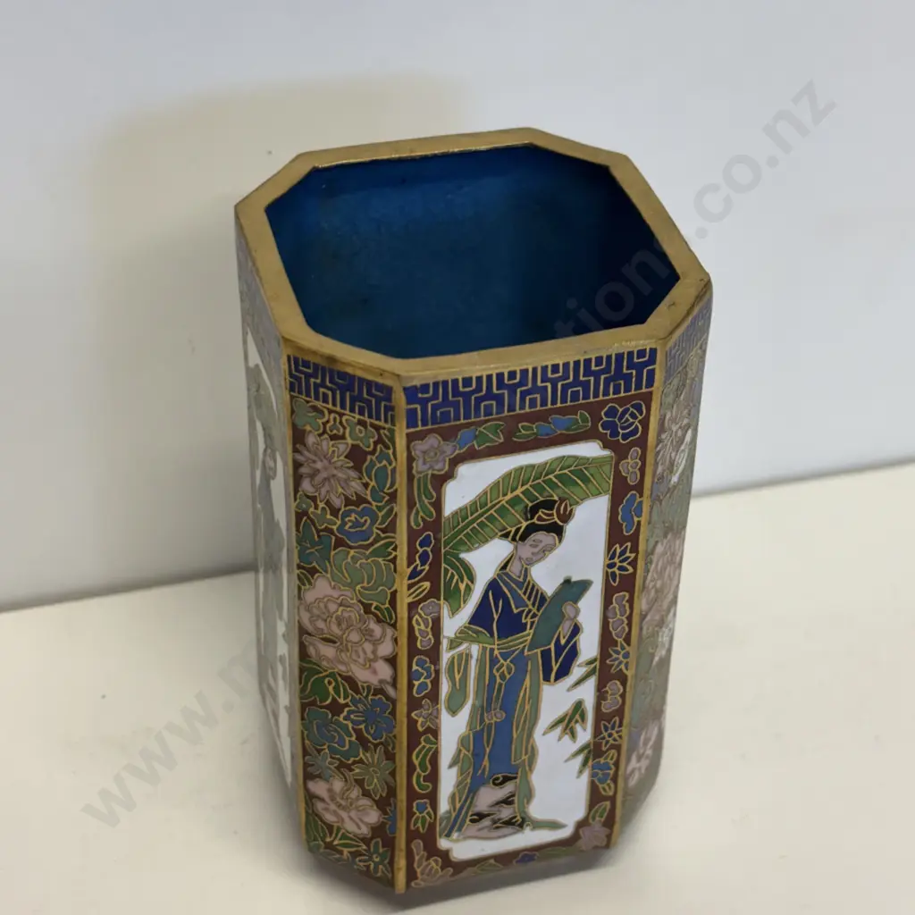 Cloisonne Octagonal Vase. H11cm Image 1++