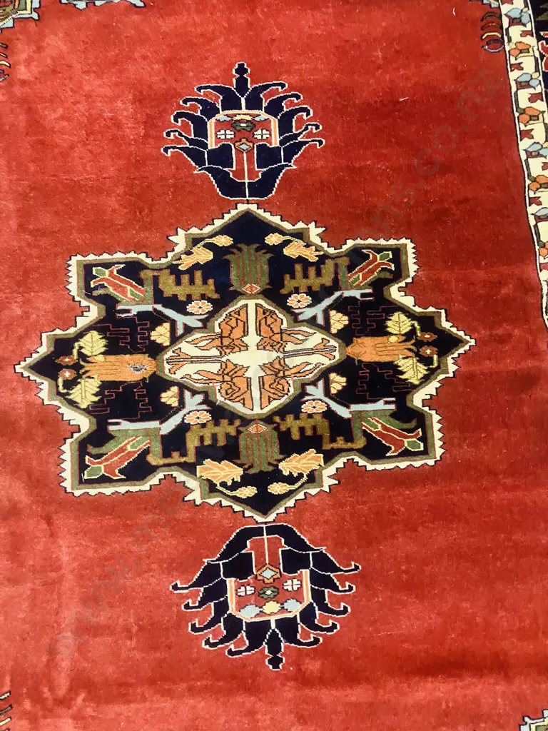 Vintage Persian Rug, Terracotta & Black. 137 x 180cm Image 1++