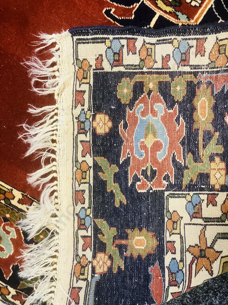 Vintage Persian Rug, Terracotta & Black. 137 x 180cm Image 1++