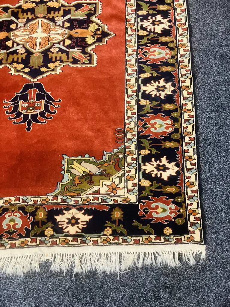 Vintage Persian Rug, Terracotta & Black. 137 x 180cm Image 1++