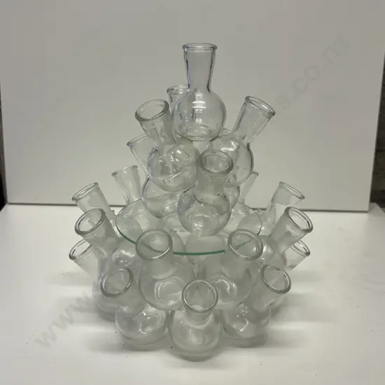 Vintage 25 bottle Beaker Floral Propagation Station. H23cm