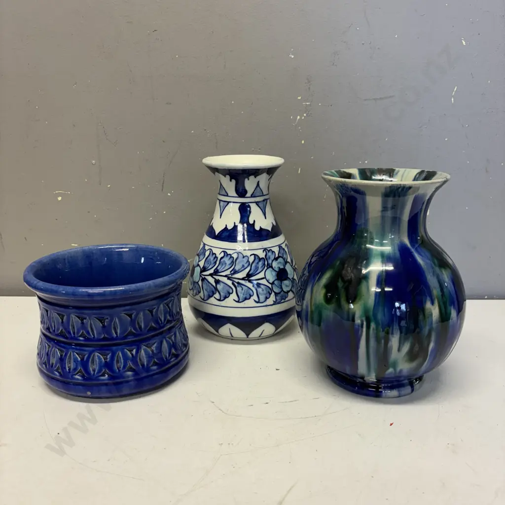 Three Vintage Art Pottery Vases Image 1++
