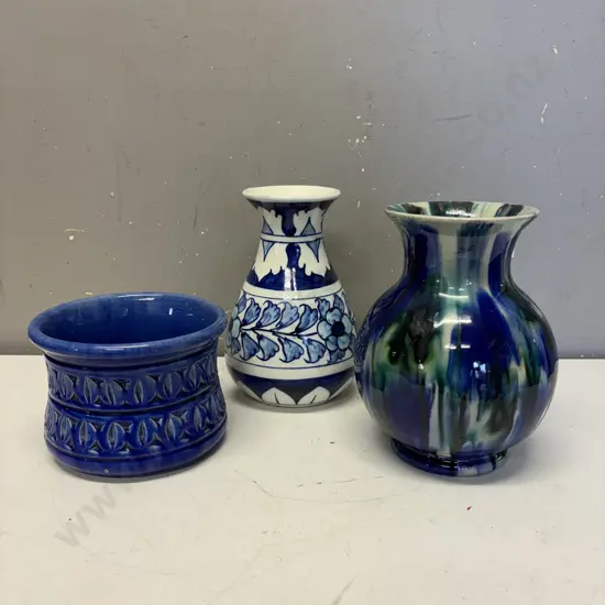 Three Vintage Art Pottery Vases