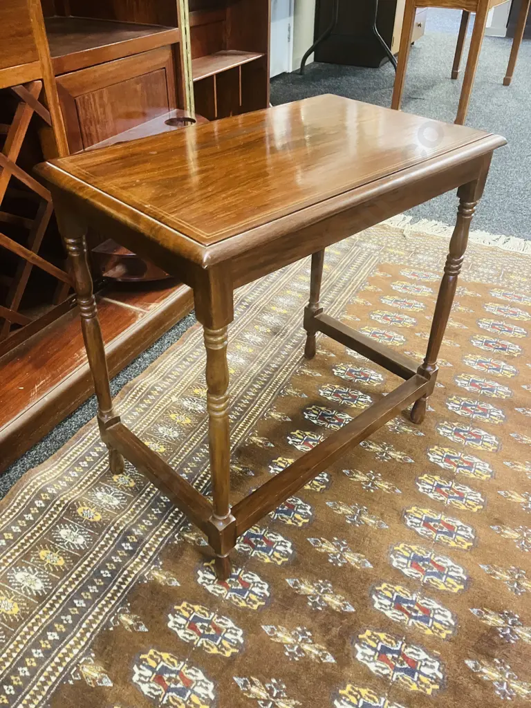 Rosewood Side Table With Brass Inlay. H54 W53.5 D33cm Image 1++