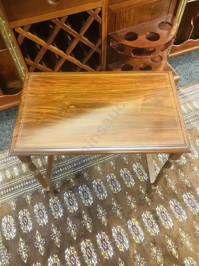 Rosewood Side Table With Brass Inlay. H54 W53.5 D33cm Image 1++