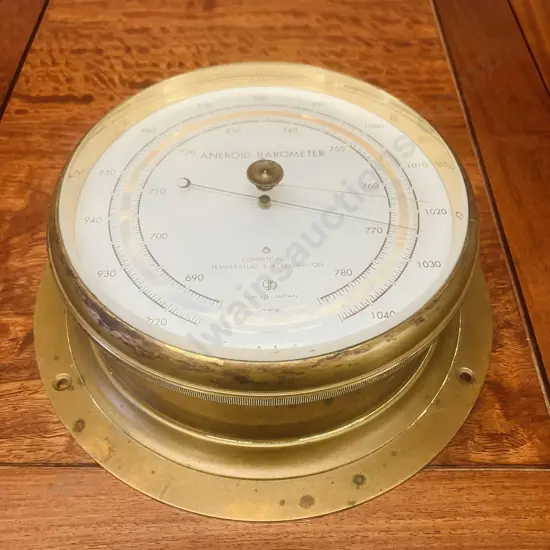 Vintage 1960's YANAGI Tokyo Japanese  Brass Nautical Ships Aneroid Barometer