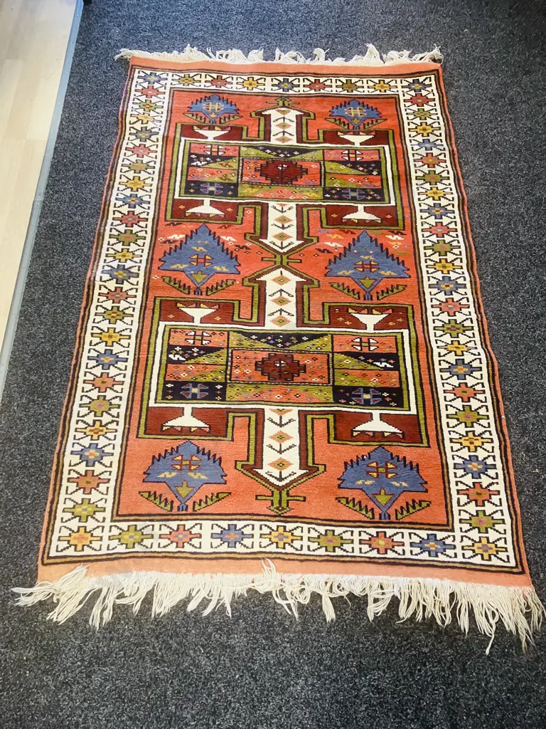 Vintage Hand Knotted Kazak Turkish Rug. 113 x 180cm Image 1++