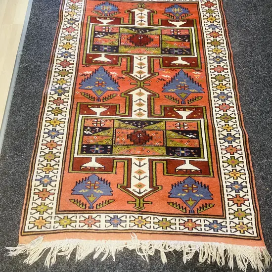 Vintage Hand Knotted Kazak Turkish Rug. 113 x 180cm