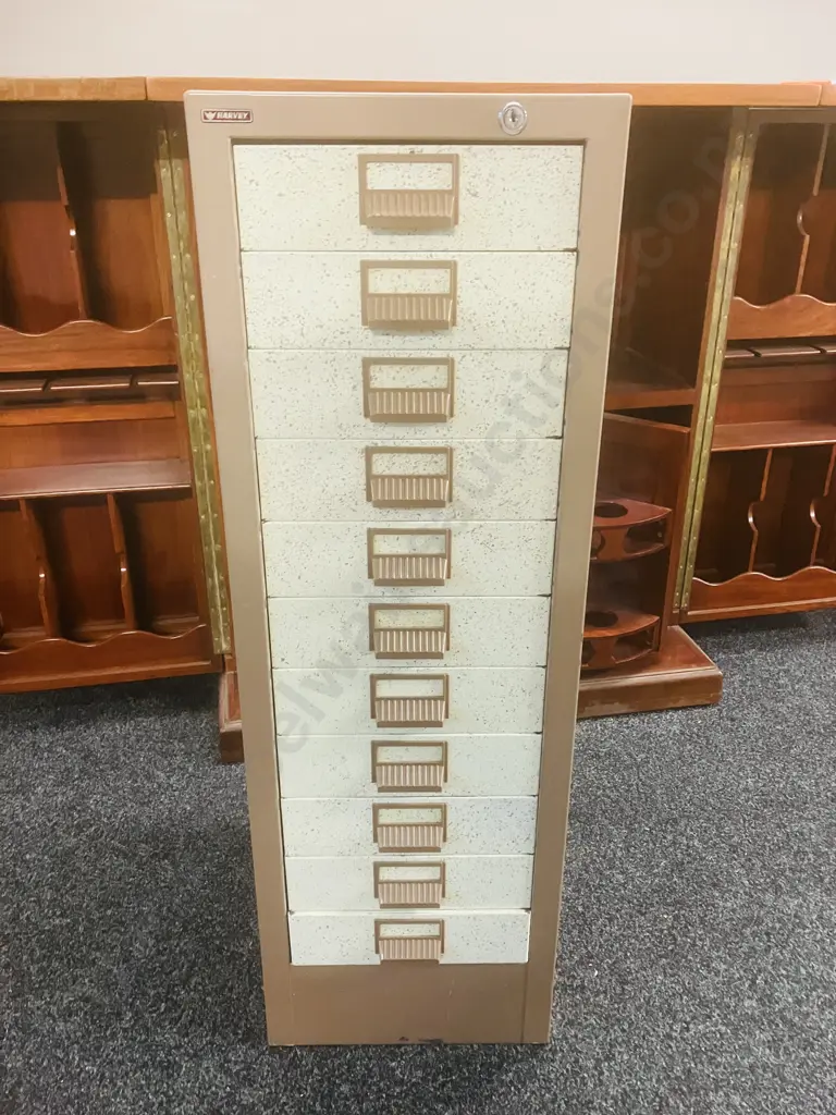 Harvey 11 Drawer Metal Filing Cabinet. H101 W33 D38cm Image 1++