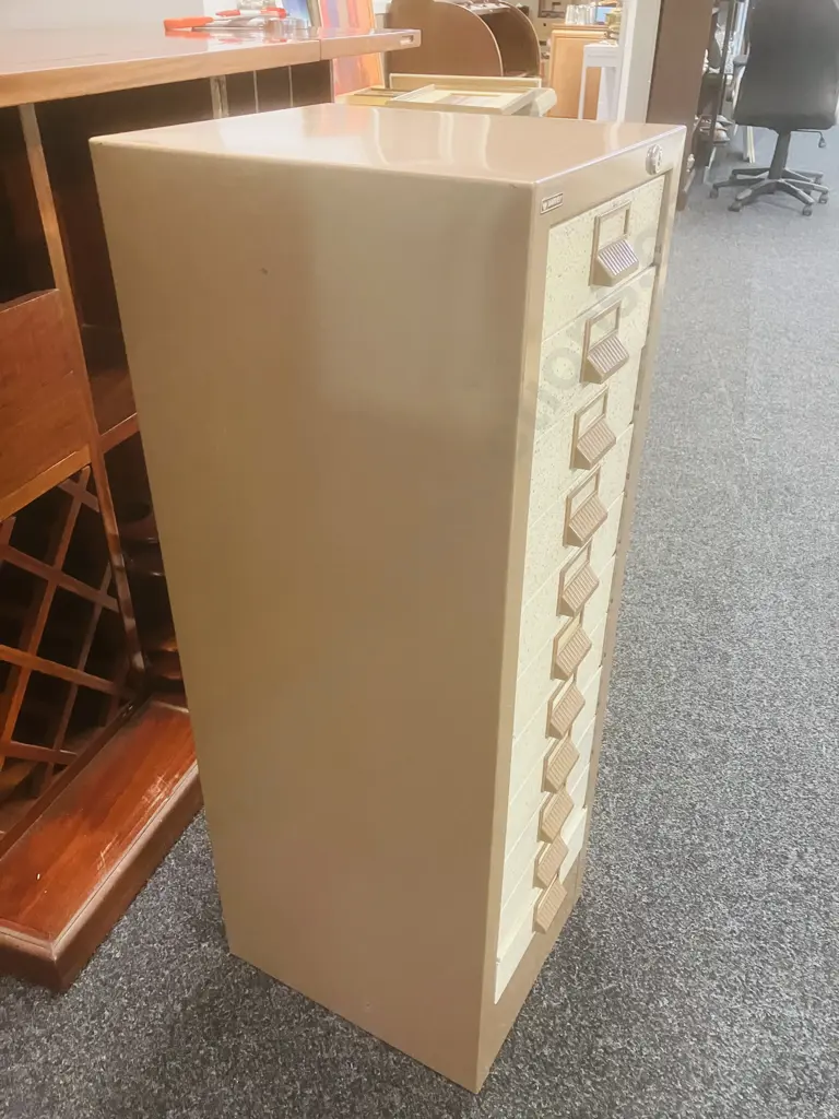 Harvey 11 Drawer Metal Filing Cabinet. H101 W33 D38cm Image 1++