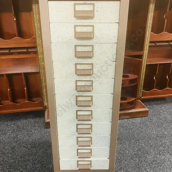 Harvey 11 Drawer Metal Filing Cabinet. H101 W33 D38cm