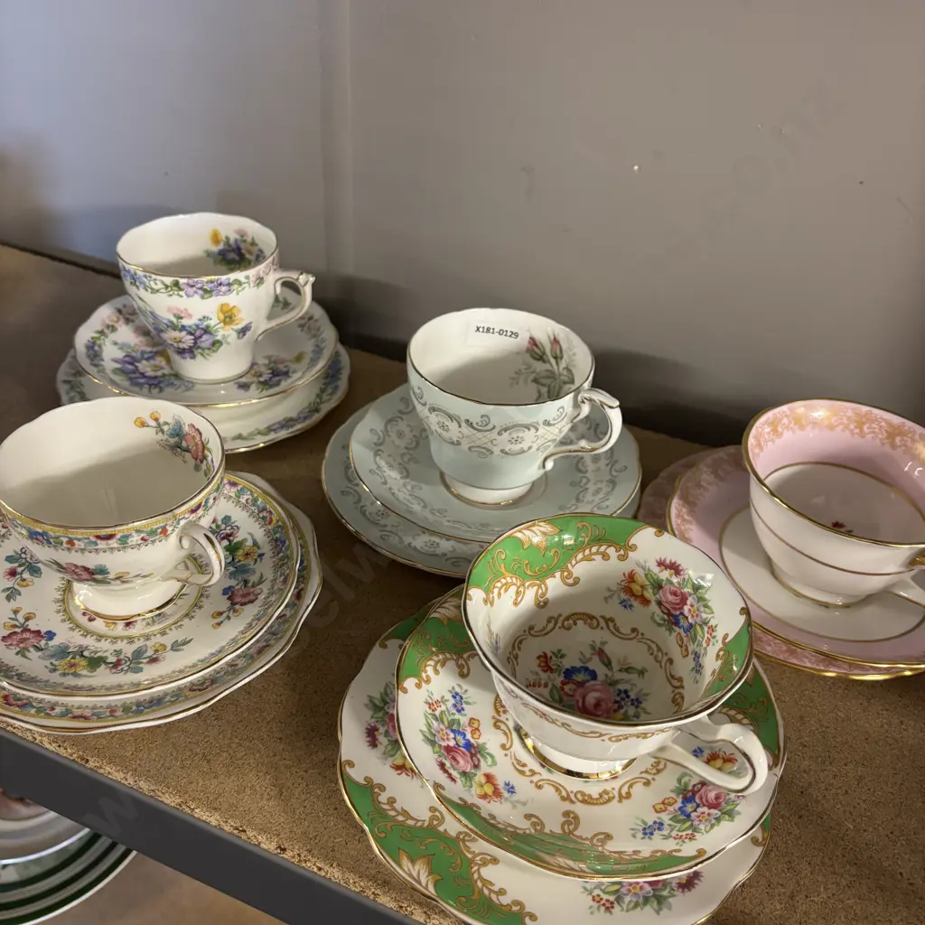 Assorted Collectable English Trios incl. Hammersley, Royal Albert, Paragon etc Image 1++