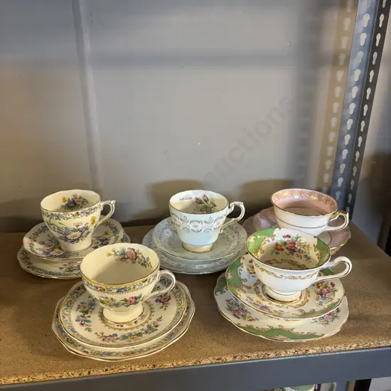 Assorted Collectable English Trios incl. Hammersley, Royal Albert, Paragon etc