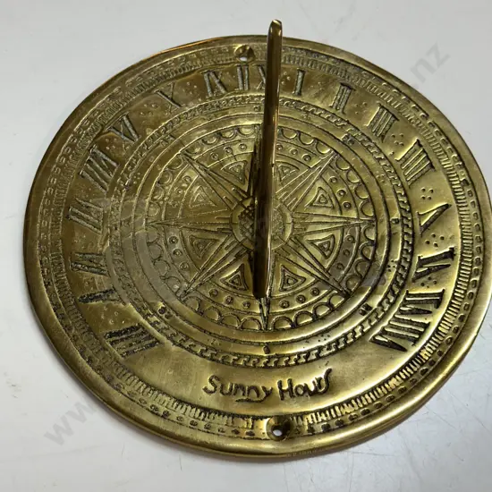 Solid Brass Sundial Sunny Hours Dia20cm.