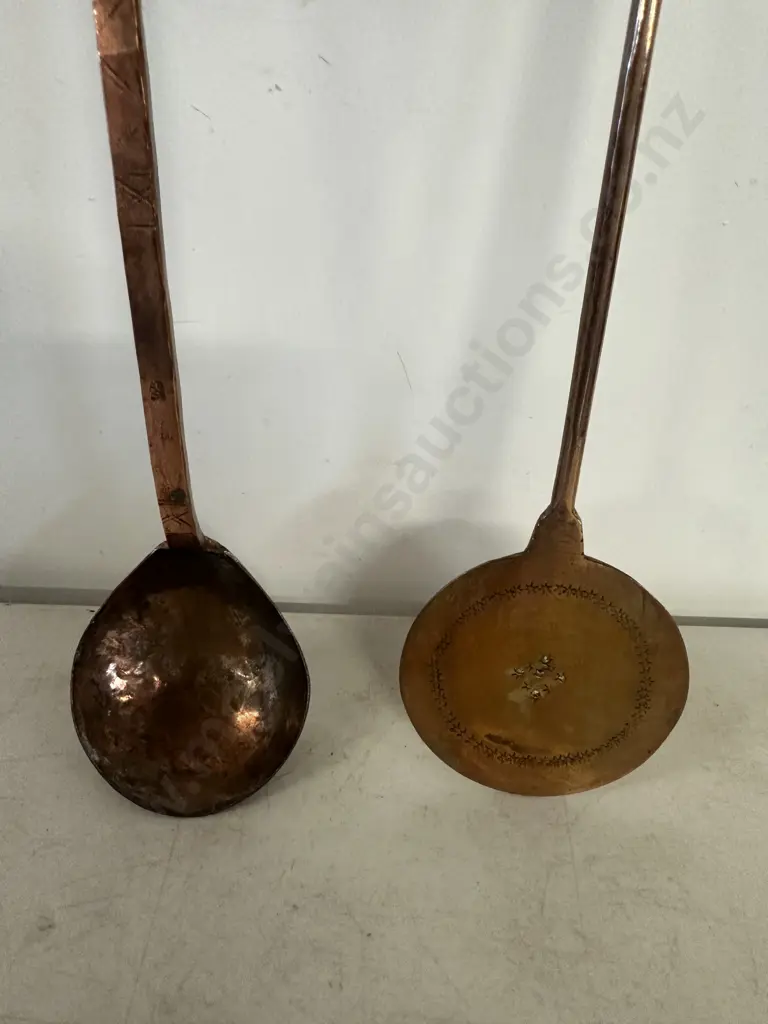 Vintage Copper Items Including Ladle & Large Spoon Image 1++
