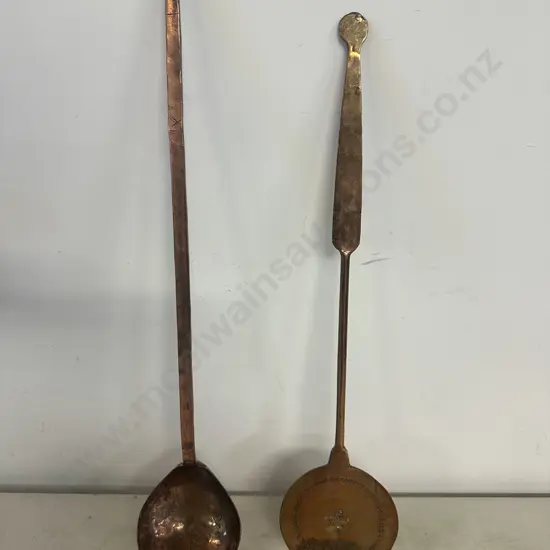 Vintage Copper Items Including Ladle & Large Spoon