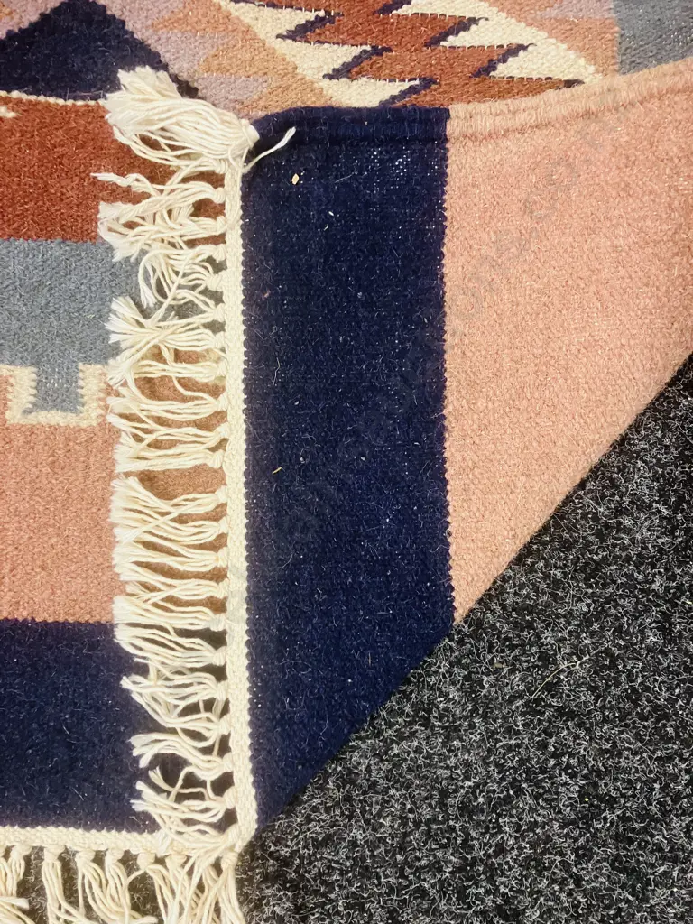 Floor Rug - Blues / Browns / Cream Tones. 95 x 150cm Image 1++