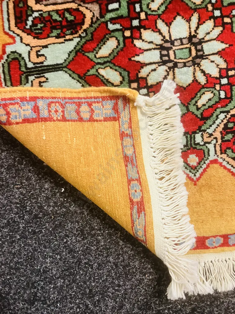 Small Persian Silk Rugs. 62 x 62cm & 31 x 67cm Image 1++